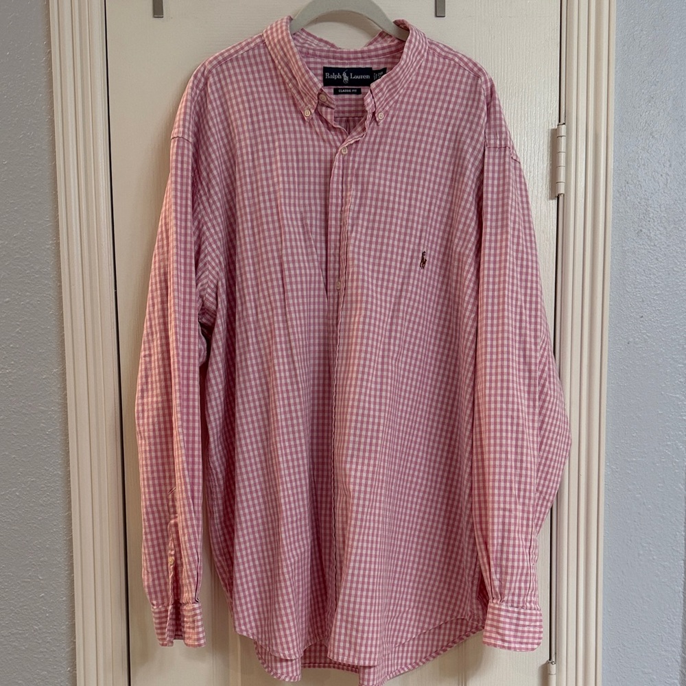 Ralph Lauren Pink Gingham Button-Down Shirt